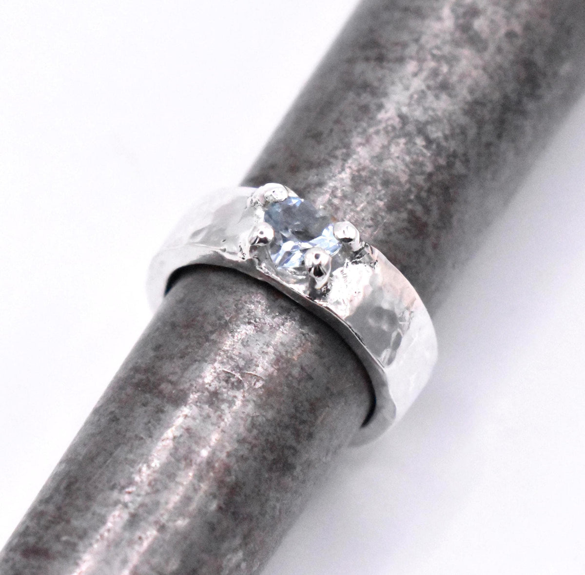 Sky Blue Topaz Sterling Silver Ring: Unique Handmade Natural Gemstone Jewellery