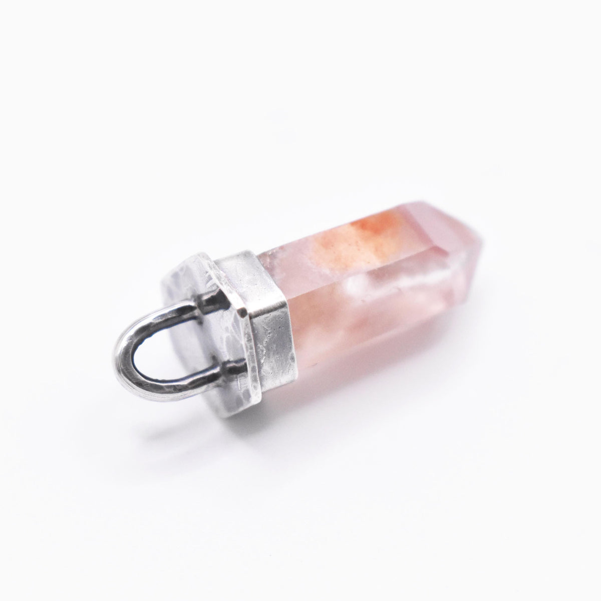 Handmade Lithium Quartz Crystal Oxidised Sterling Silver Pendant