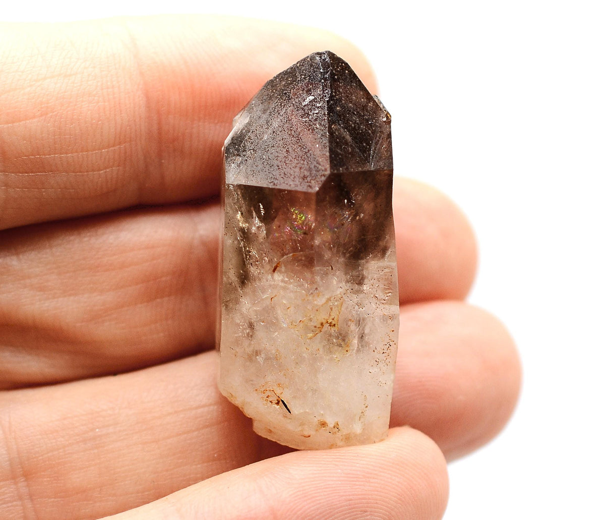 Brandberg Quartz Black Phantom Rainbow Crystal: Ethically Hand-Mined Smoky Quartz