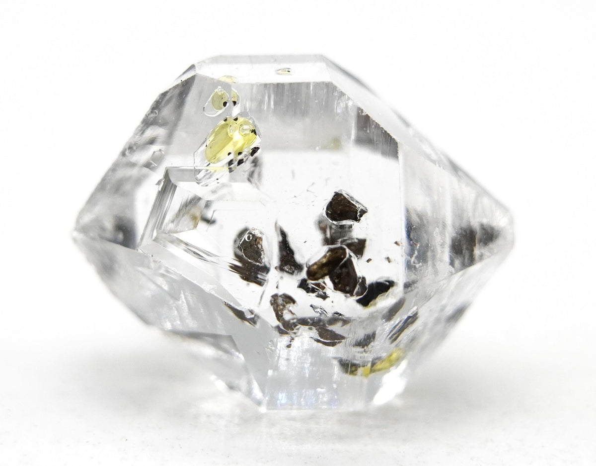 Golden Enhydro - Petroleum Quartz Crystal: Ethically Mined Himalayan Quartz
