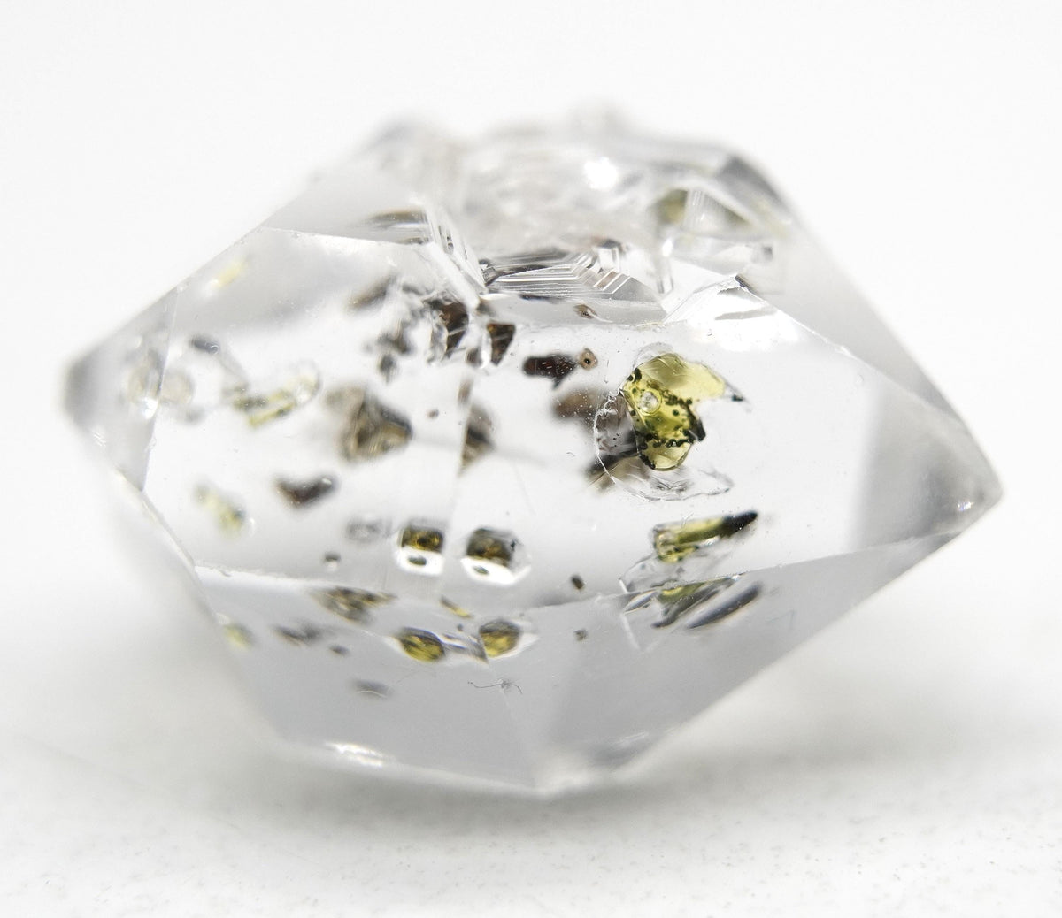 Golden Enhydro - Petroleum Quartz Crystal: Ethically Mined Himalayan Quartz