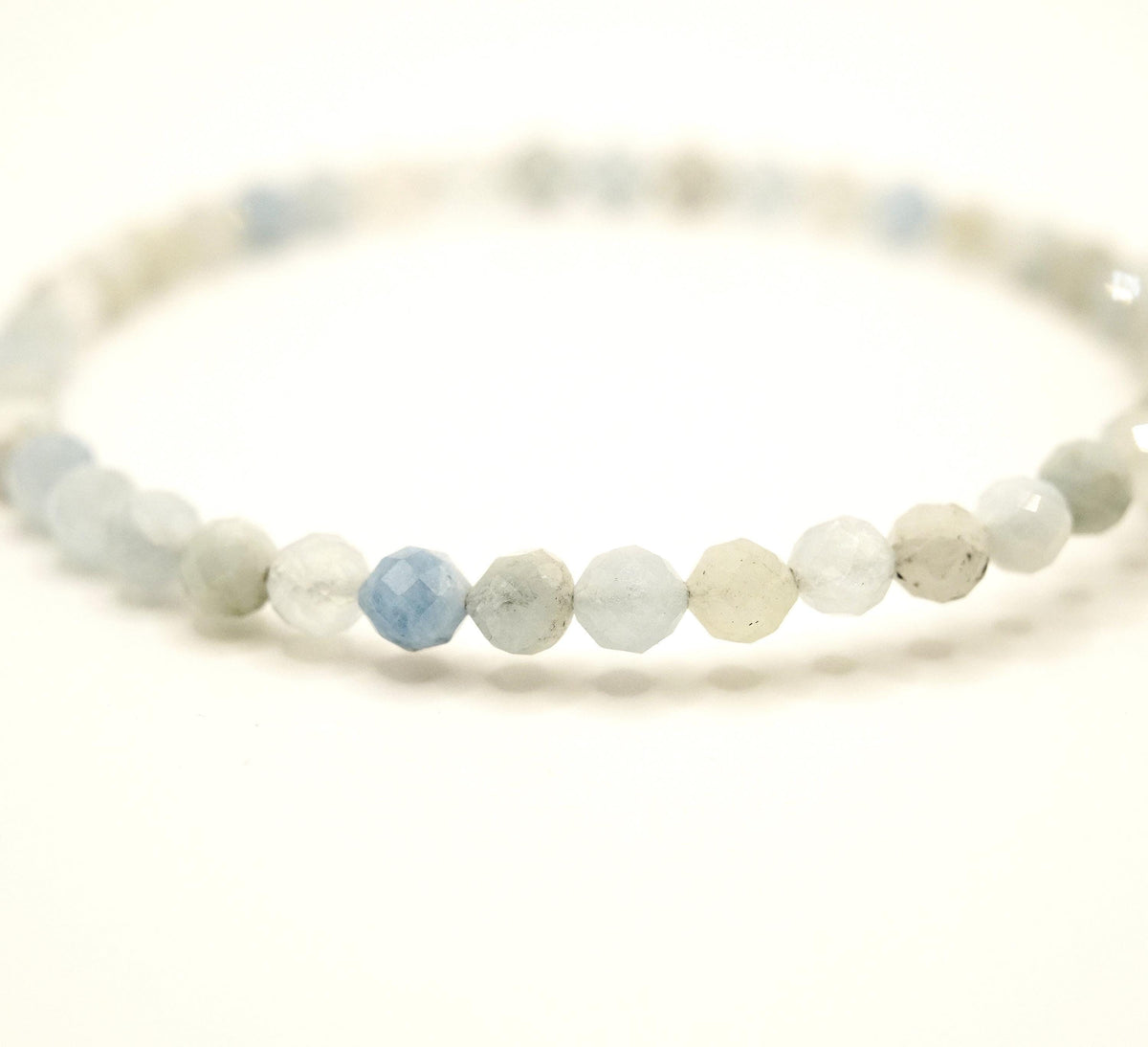 Aquamarine & Quartz Bracelet: Unique Handmade Natural Gemstone Jewellery