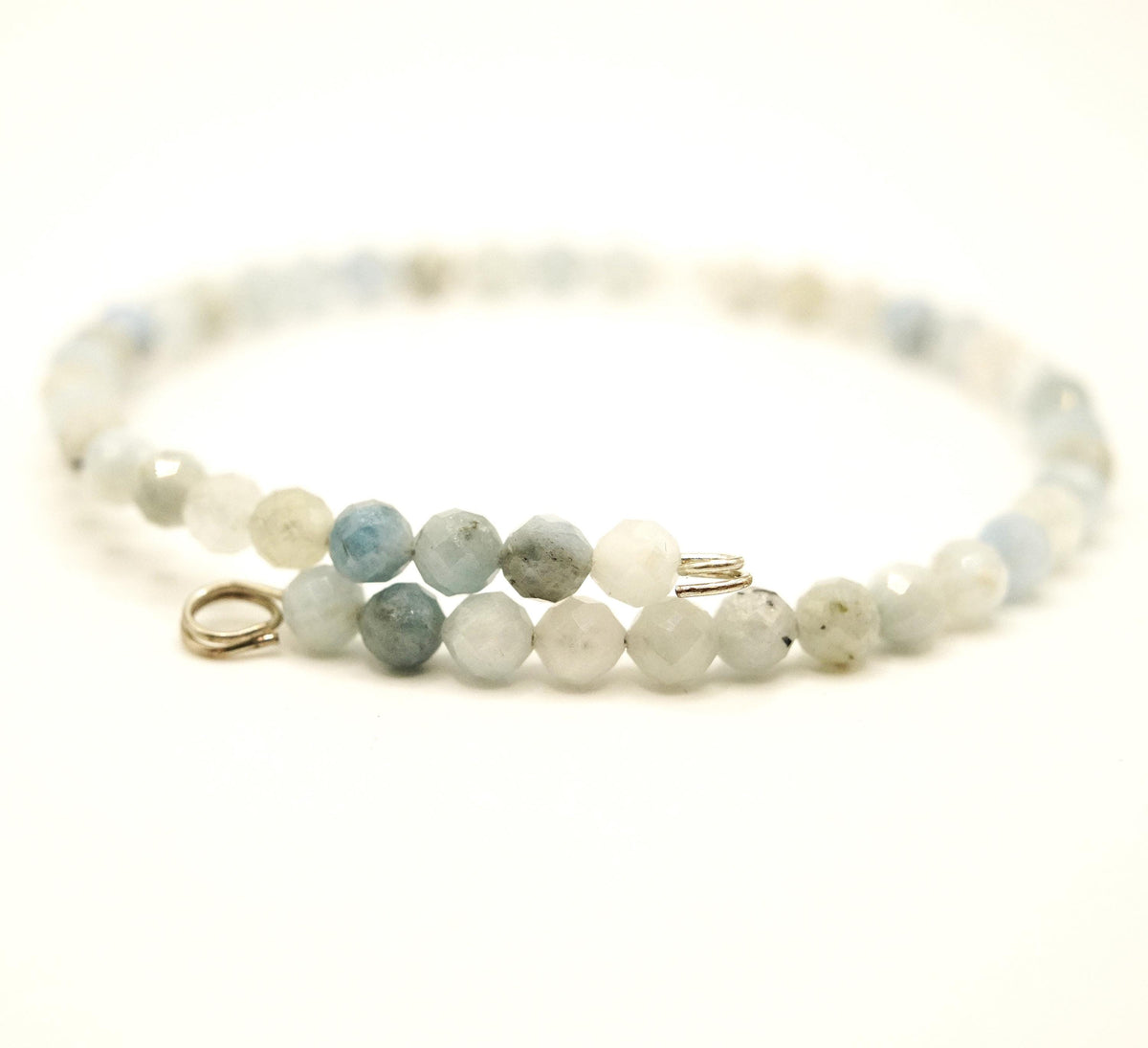 Aquamarine & Quartz Bracelet: Unique Handmade Natural Gemstone Jewellery