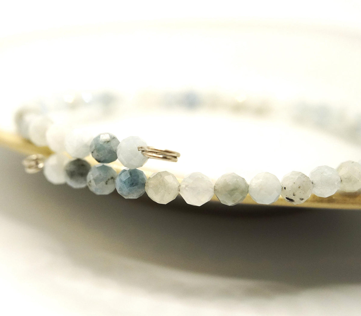 Aquamarine & Quartz Bracelet: Unique Handmade Natural Gemstone Jewellery