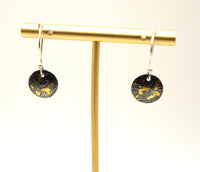 24k Gold & Oxidised Sterling Silver Earrings: Unique Handmade Jewellery