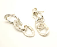 Textured Silver Earrings: Unique Handmade Jewellery