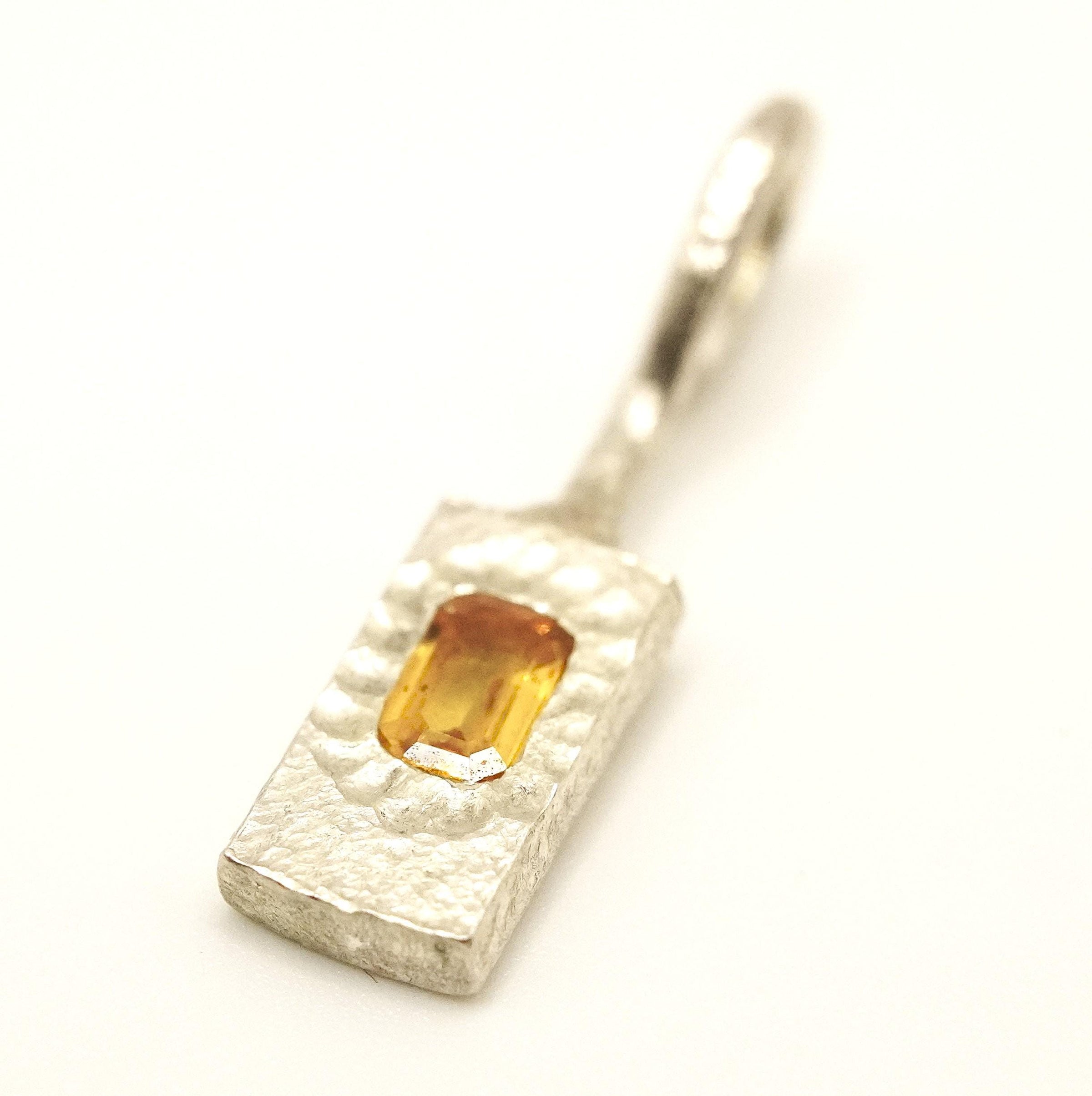 Natural Madeira Citrine Silver Pendant: Unique Handmade Natural Gemstone Jewellery