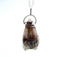 Raw Super 7 Silver Pendant: Ethically Mined Natural Crystal