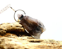 Raw Super 7 Silver Pendant: Ethically Mined Natural Crystal