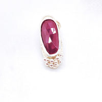 Natural Ruby Sterling Silver Granulation Pendant: Unique Handmade Gemstone Jewellery