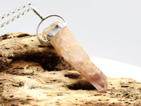 Lithium Quartz Phantom Silver Pendant: Ethically Mined Natural Crystal for Calm