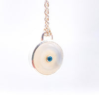 Onyx and Blue Apatite Sterling Silver Pendant: Unique Handmade Natural Gemstone Jewellery