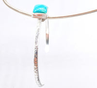 Sterling Silver Turquoise Cuff: Unique Handmade Natural Gemstone Jewellery