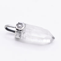 Handmade Himalayan Quartz Blackened Sterling Silver Crown (7th) Chakra Pendant