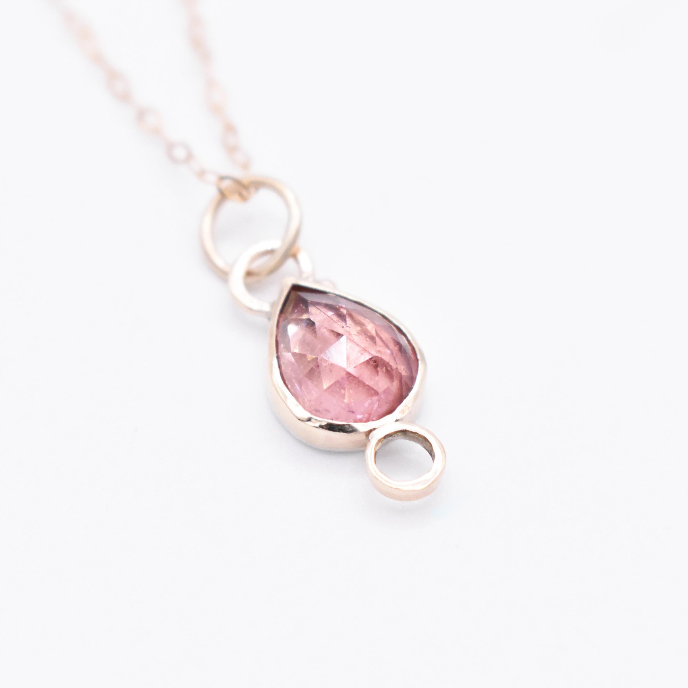 Handmade Pink Sapphire 9ct Gold and Sterling Silver Pendant