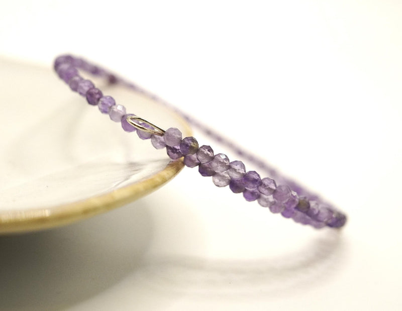 Faceted Amethyst Bracelet: Unique Handmade Natural Gemstone Jewellery