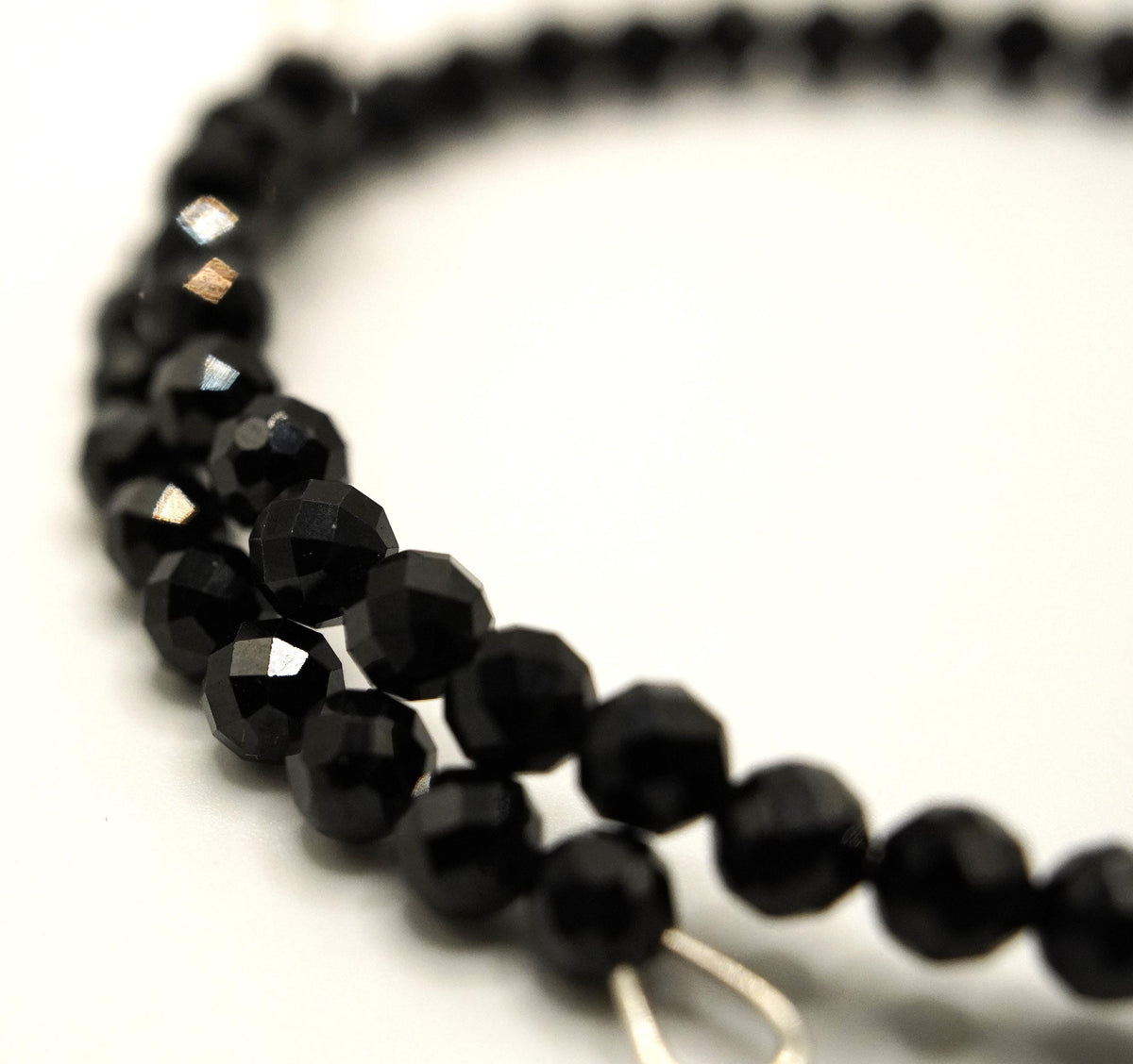 Faceted Black Spinel Bracelet: Unique Handmade Natural Gemstone Jewellery