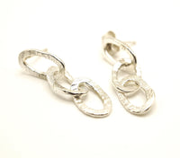 Textured Silver Earrings: Unique Handmade Jewellery