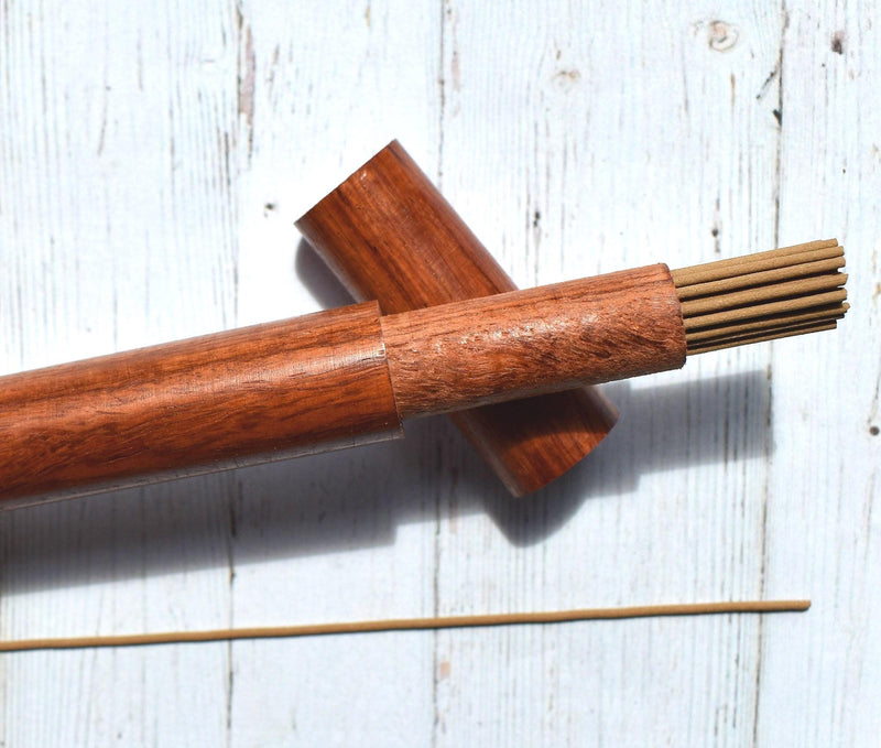 Organic Vietnamese Pure Oud: Agarwood Incense Sticks in a Wooden Tube