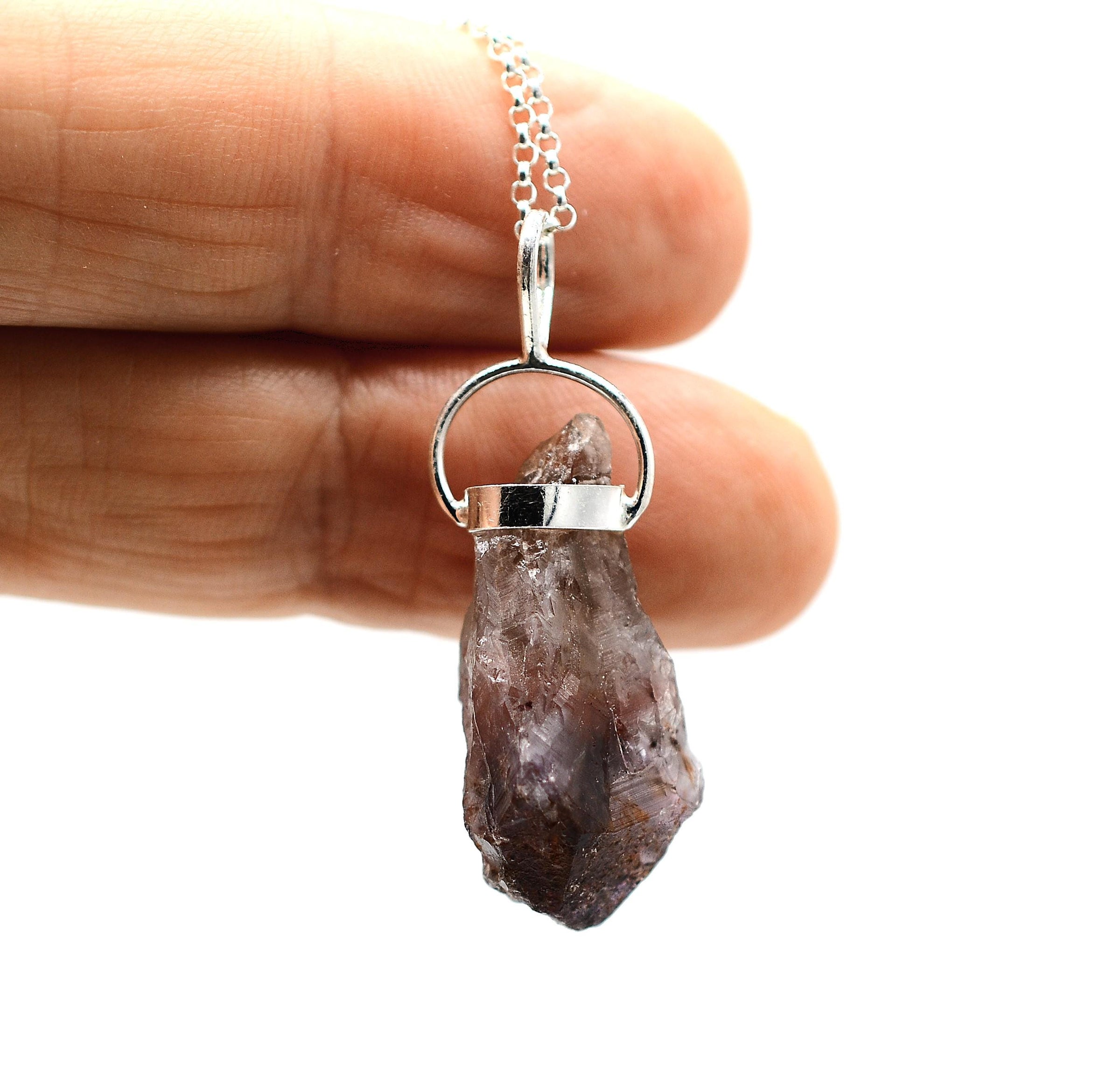 Super 7 Silver Pendant: Ethically Mined Natural Crystal