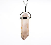 Lithium Quartz Silver Pendant: Ethically Mined Natural Crystal for Calm