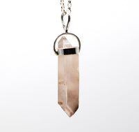 Lithium Quartz Silver Pendant: Ethically Mined Natural Crystal for Calm