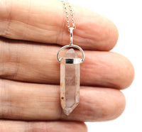 Lithium Quartz Silver Pendant: Ethically Mined Natural Crystal for Calm