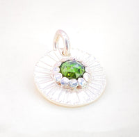 Green Tourmaline Sterling Silver Pendant