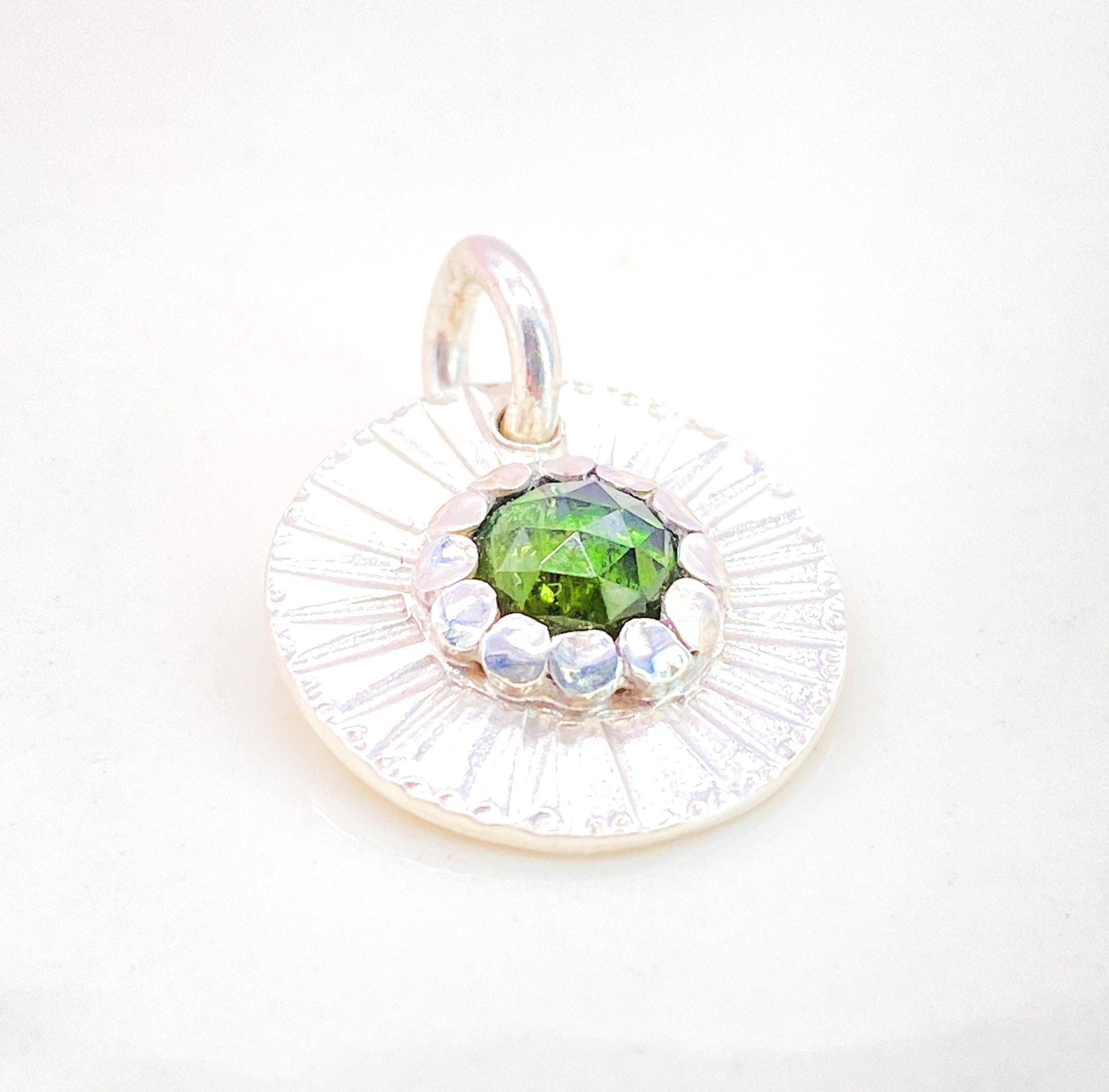 Green Tourmaline Sterling Silver Pendant