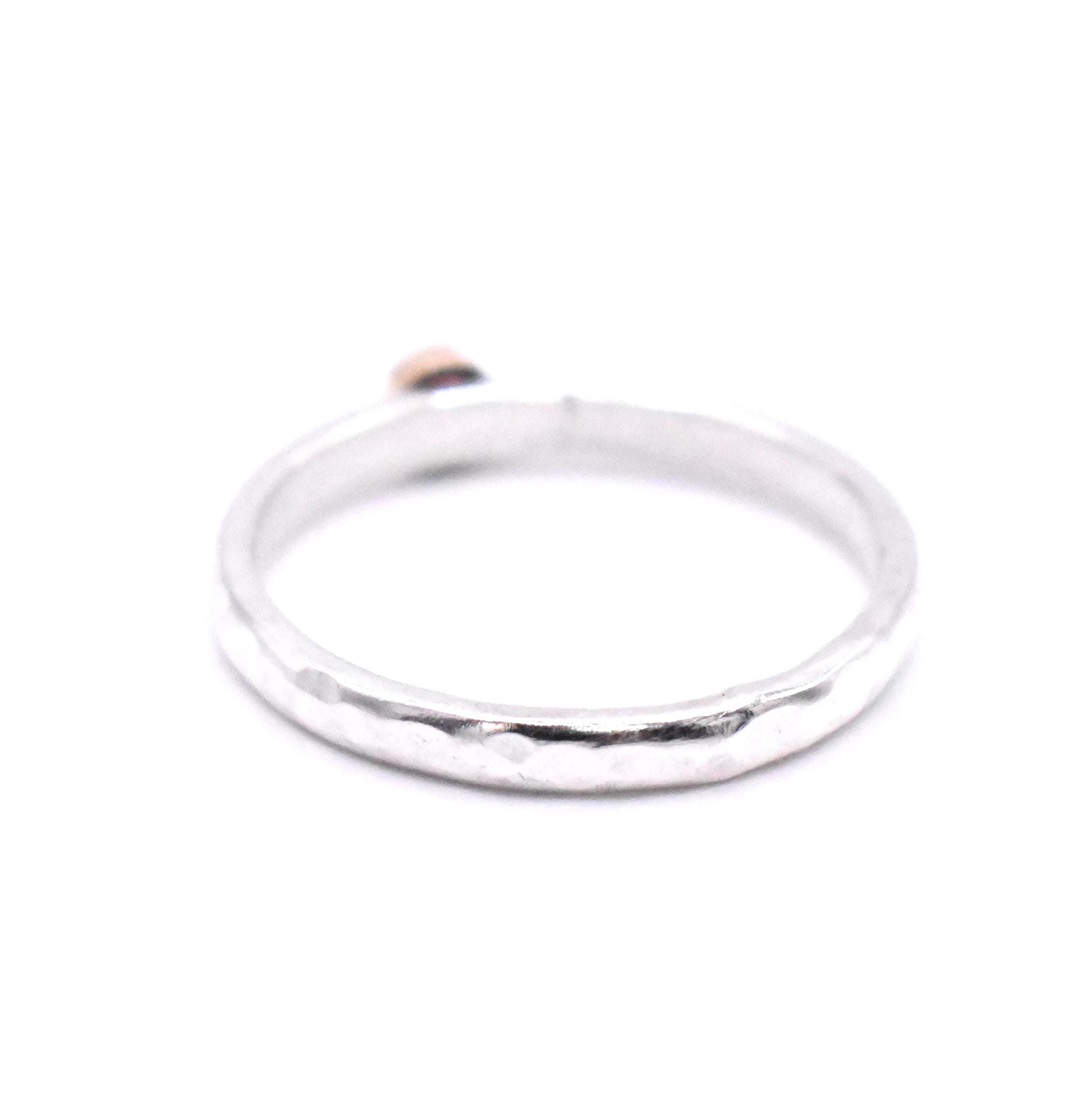 Pink Tourmaline Sterling Silver and Gold Ring