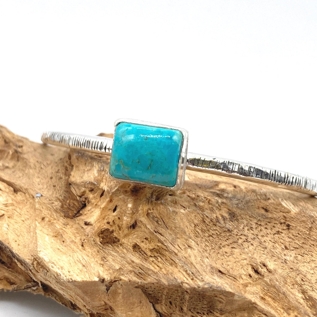 Sterling Silver Turquoise Cuff: Unique Handmade Natural Gemstone Jewellery