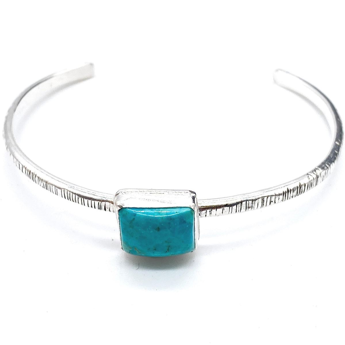 Sterling Silver Turquoise Cuff: Unique Handmade Natural Gemstone Jewellery