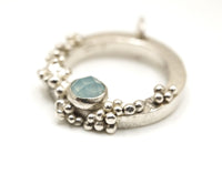 Blue Chalcedony Granulated Silver Pendant: Unique Handmade Natural Gemstone Jewellery