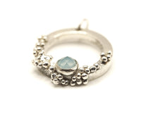 Blue Chalcedony Granulated Silver Pendant: Unique Handmade Natural Gemstone Jewellery