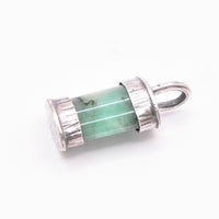 Handmade Textured Sterling Silver Emerald Pendant