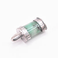 Handmade Textured Sterling Silver Emerald Pendant