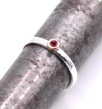Pink Tourmaline Sterling Silver and Gold Ring