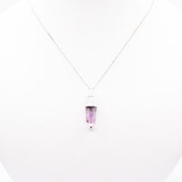 Handmade Brandberg Quartz Hammered Sterling Silver Pendant