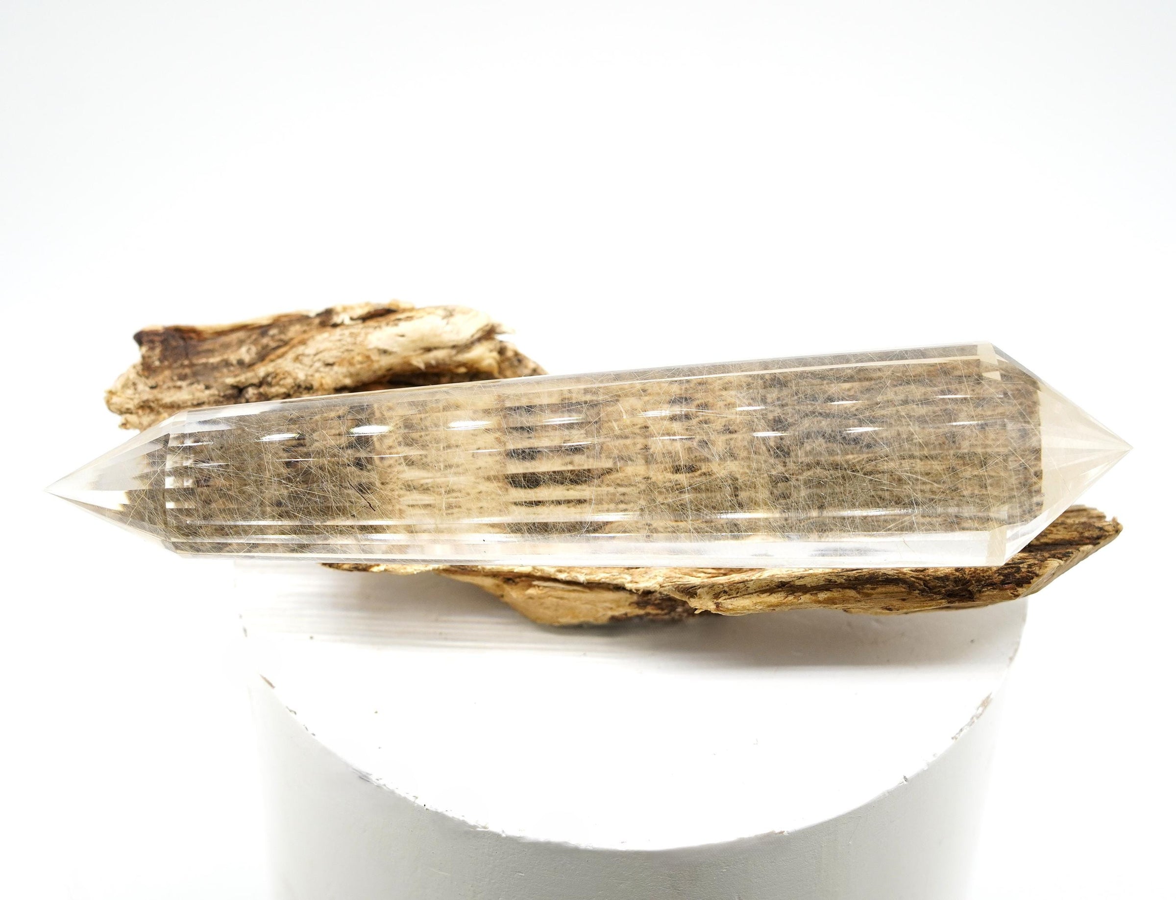 24 Sided Himalayan Rutilated Quartz Vogel Wand