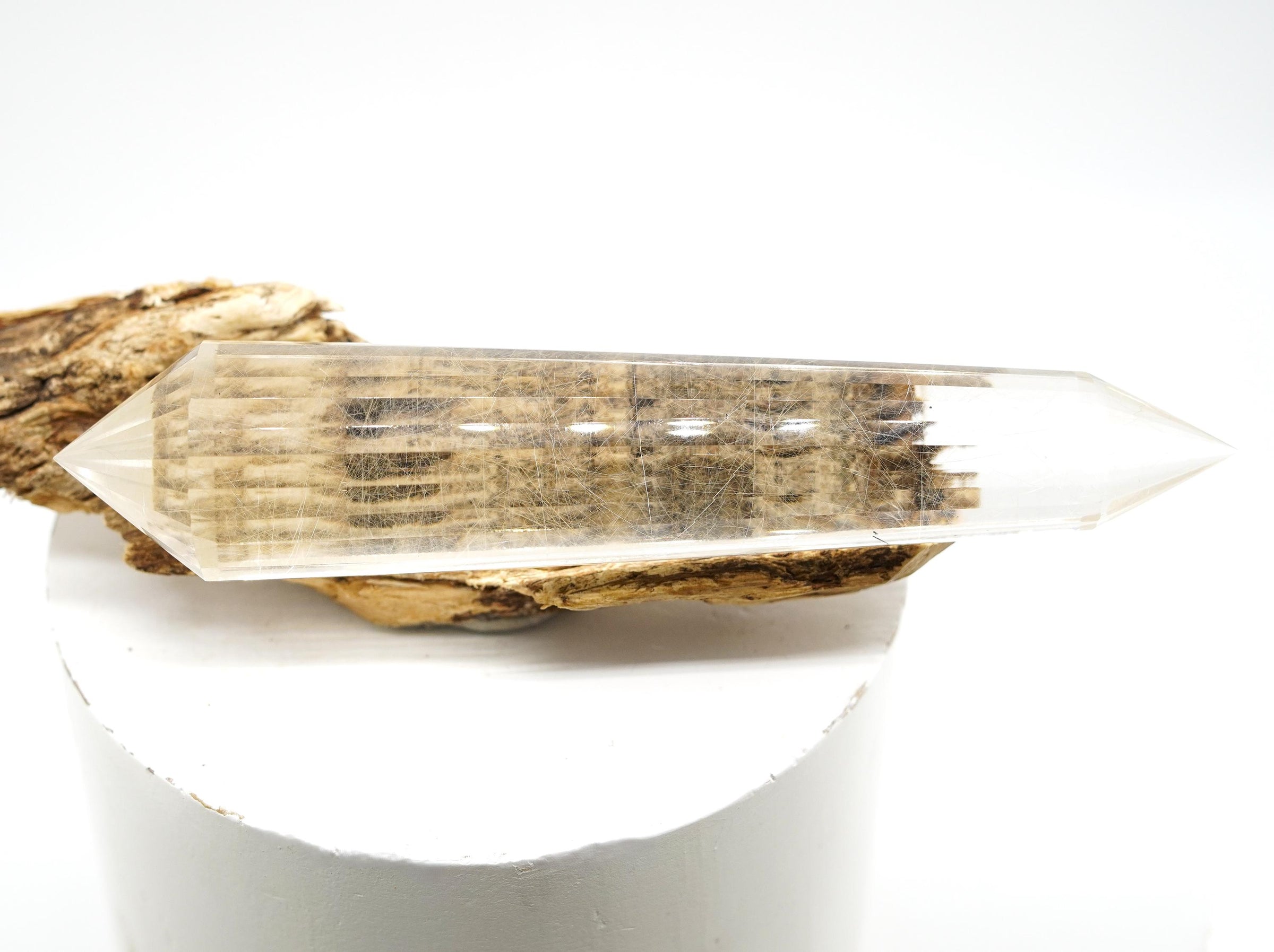 24 Sided Himalayan Rutilated Quartz Vogel Wand