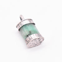 Handmade Textured Sterling Silver Emerald Pendant
