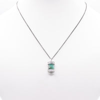 Handmade Textured Sterling Silver Emerald Pendant