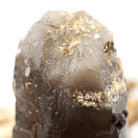 Spessartine Garnets on Self-Healed Smoky Manifestation Quartz: Rare Natural Crystal