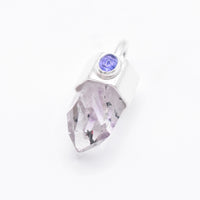 Handmade Brandberg Harlequin Quartz and Tanzanite Sterling Silver Pendant