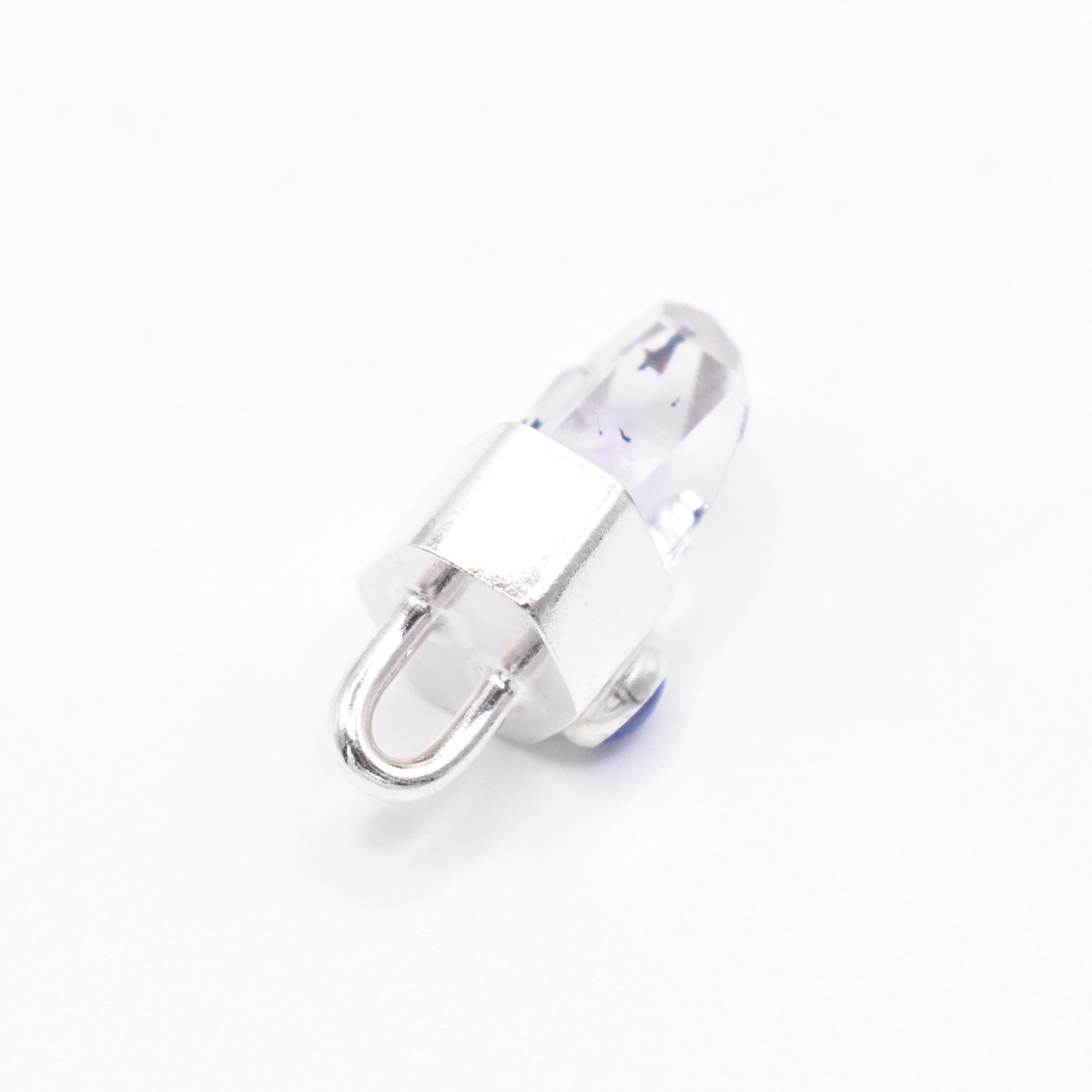 Handmade Brandberg Harlequin Quartz and Tanzanite Sterling Silver Pendant