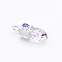 Handmade Brandberg Harlequin Quartz and Tanzanite Sterling Silver Pendant