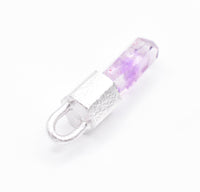 Handmade Brandberg Quartz Hammered Sterling Silver Pendant