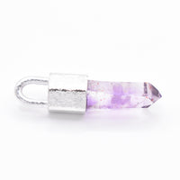 Handmade Brandberg Quartz Hammered Sterling Silver Pendant
