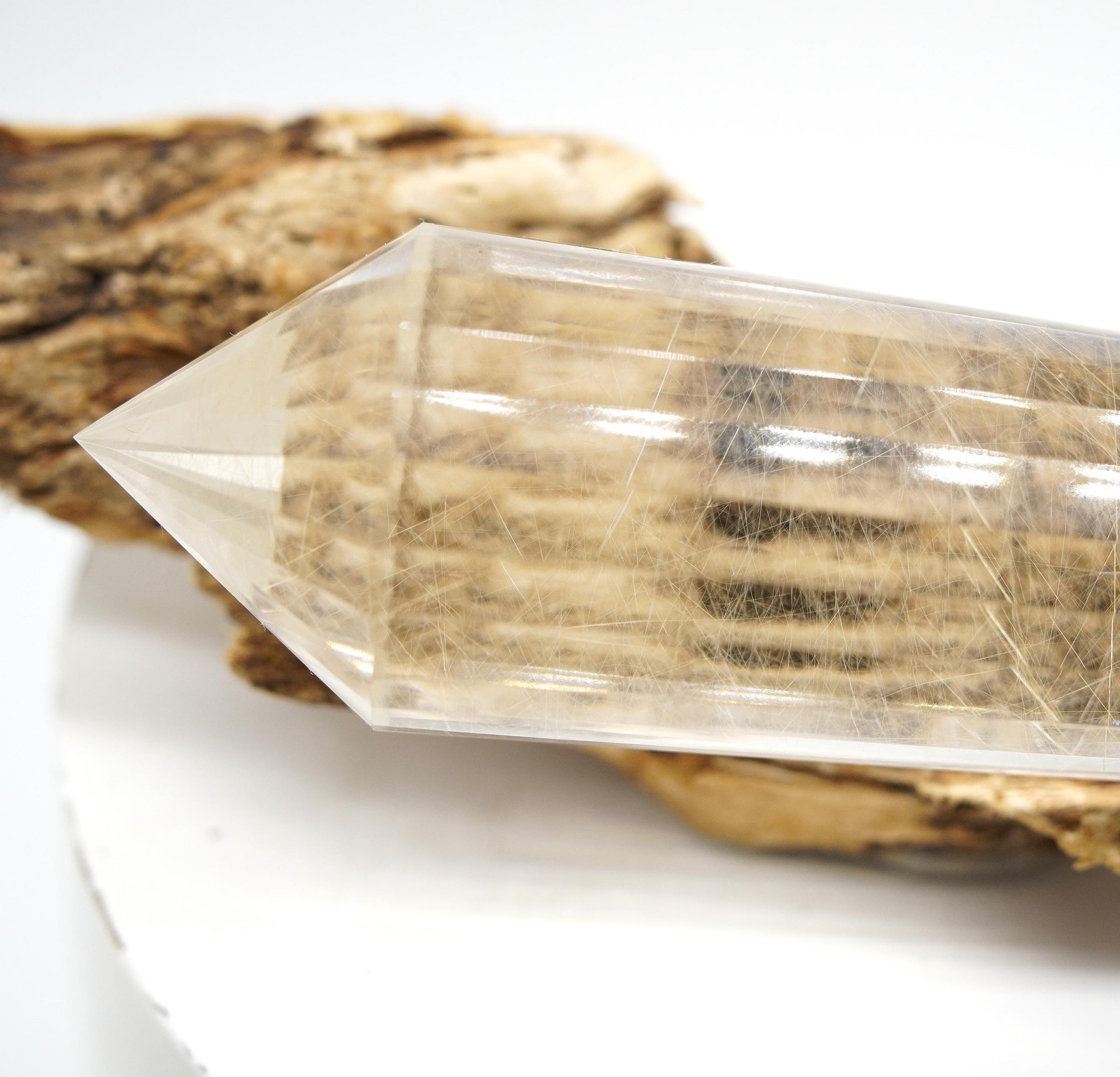 24 Sided Himalayan Rutilated Quartz Vogel Wand