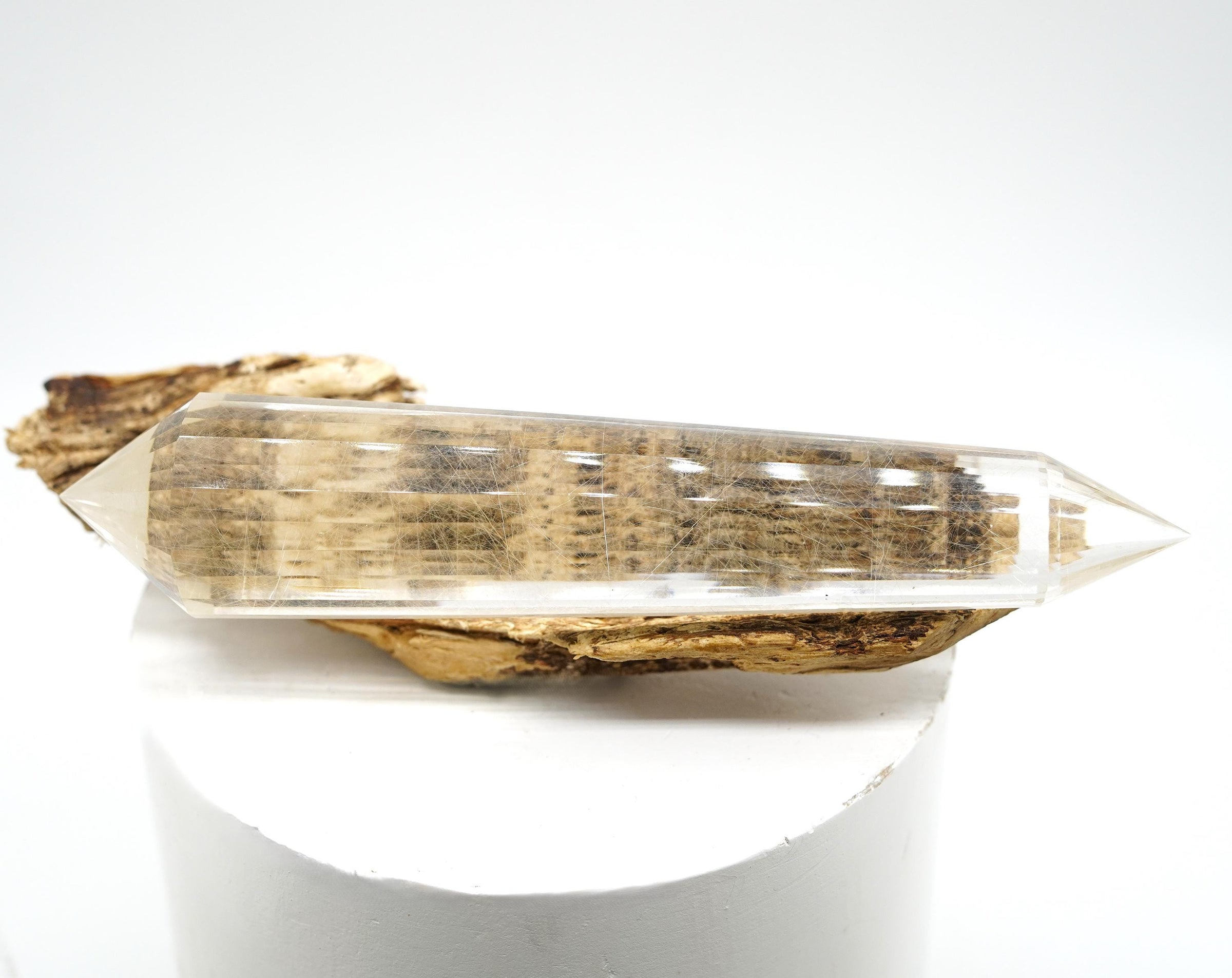 24 Sided Himalayan Rutilated Quartz Vogel Wand
